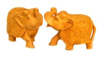 Statue d'éléphant en bois artisanale traditionnelle indienne avec design Feng Shui, grande taille, pour la décoration de la maison, des restaurants et des hôtels