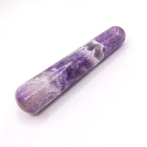 Высококачественный кристаллический натуральный шеврон аметист драгоценный камень Yoni wand, лечебные женские массажные палочки, распродажа, кварцевый массажер для тела