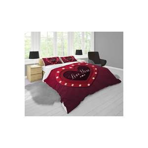 Juego de funda de edredón doble con estampado digital 3D Love You con 2 fundas de almohada - Product Image 2