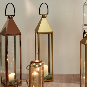 Home & <b>Garden</b> Decorative Metal <b>Candle</b> <b>Holder</b> Lanterns Square Shape Handmade Christmas Floor and Table Lanterns - Product Image 2