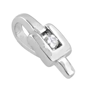 Colgante con Cierre de Plata 925 y Circonita Cúbica para Mujer, Joyería Religiosa Fina con Baño de Rodio, Colgante con Dije de Platino - Product Image 3