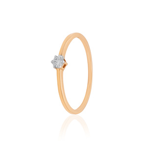 Anillo de Oro Rosa con Diamante Natural de 0.08 Quilates, Corte Brillante Redondo, Color HI, Claridad VSSI, para una Elegancia Atemporal Diaria - Product Image 3