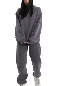 Conjunto Deportivo Informal de 2 Piezas con Logotipo Personalizado, Talla Grande, Sudadera y Pantalones Deportivos para Mujer - Product Image 2