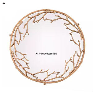 Miroir mural décoratif en métal avec cadre de finition doré Miroir mural au design moderne pour hôtel restaurant Article décoratif - Product Image 5