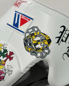 Gants de boxe de haute qualité, fabriqués sur mesure, en cuir véritable, ensemble d'entraînement, design unique, lacés, légers, avec cœur chromé - Product Image 3