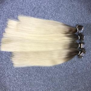 Vente de gros Bande Ombre Mix Blond Clair Naturel Raide Cheveux Offres Spéciales Cutille Alignés 100% Extensions de Cheveux Humains - Product Image 6