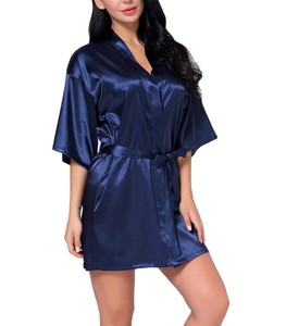 Vêtements de détente personnalisés OEM pour femmes, vêtements de nuit en satin soyeux à dentelle, vente en gros - Product Image 2