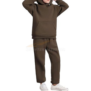 Sudadera informal para niñas y niños, conjunto de pantalones de chándal, Top de manga larga con capucha, pantalones para correr con bolsillo de canguro, atuendo de lana acogedor para todas las estaciones - Product Image 4