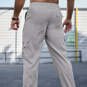 Haute qualité hommes décontracté Cargo pantalon cordon taille respirant homme pantalon Joggers pantalon à bas prix - Product Image 2