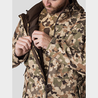 Veste de chasse softshell personnalisée légère avec fermeture éclair, col montant, imperméable et coupe-vent pour l'hiver