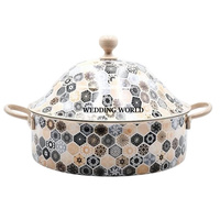 Autocollant Meena pour chauffe-plat rond en métal, design classique et élégant, pour casseroles et vaisselle