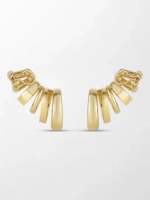Boucles d'oreilles en or jaune 14K avec diamants de laboratoire montés en griffes, 1,99 carat, couleur GH, clarté VS, 80 pierres, style ligne d'oreille, effet spectaculaire