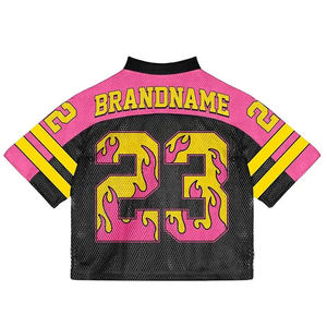 Camiseta de fútbol americano para hombre con cuello en V de malla sublimada, personalizada, de manga corta, estilo urbano, talla grande - Product Image 2