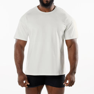 T-shirts de course athlétiques pour hommes à logo personnalisé, respirants et à séchage rapide, en tissu Spandex/Nylon, imprimés par sérigraphie, col ras du cou, manches courtes - Product Image 4