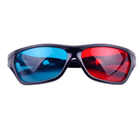 Lunettes 3D adultes noires avec cadre bleu rouge pour la visualisation de films et de jeux anaglyphes dimensionnels Lunettes 3D adultes noirs