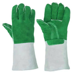 Gants de travail en cuir de vachette de qualité supérieure de 14 pouces avec doublure en polaire complète Protection contre les étincelles de chaleur de sécurité industrielle - Product Image 4