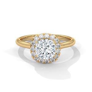 Bague solitaire halo en argent sterling 925 avec zircon cubique taille coussin 2,0 carats, pour fiançailles, mariage, bijoux de fête raffinés, cadeau pour femme - Product Image 1
