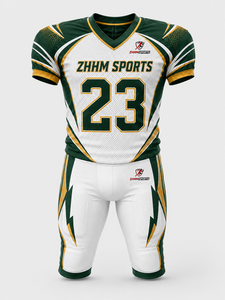 Custom American Football Jersey Set V <b>Neck</b> Sports Uniform Short Sleeve Teamwear With <b>Padded</b> Shorts - Product Image 5