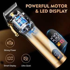 Tondeuse à barbe sans fil professionnelle pour hommes, kit de tondeuse à cheveux, rasoir électrique réglable en acier inoxydable, étui USB - Product Image 4