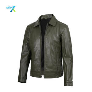 Chaqueta Bomber de Invierno para Hombre, de Piel de Cordero Genuina, Suave, Clásica, Estilo Vintage, Informal, Elegante, Ajustada - Product Image 1