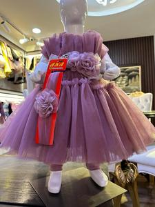 2024 nuevo vestido de fiesta de cumpleaños largo al por mayor para niñas, diseño en capas para la temporada de primavera, grupo de edad para niños - Product Image 4