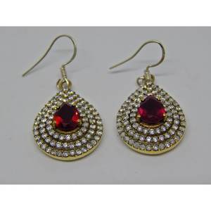 Pendiente Vintage de Plata de Ley 925 hecho a mano con piedras preciosas de rubí facetadas Regalo de diamante natural para ella-Modelo - Product Image 3