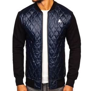 แจ็กเก็ตบอมเบอร์สำหรับผู้ชายพิมพ์ลายโลโก้พร้อมซิปสีพื้นสไตล์สตรีทแห้งเร็วระบายอากาศได้ดี - Product Image 5