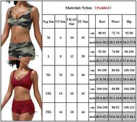 Ensemble de bikini rembourré uni pour femme, décontracté, respirant, écologique, grande taille, en polyester et élasthanne, séchage rapide, antistatique