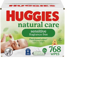 Para Huggies Natural Care Sensitive Baby Wipes 99% Agua purificada Sin perfume Hipoalergénico 9 Paquetes abatibles con 504 toallitas en total - Product Image 1