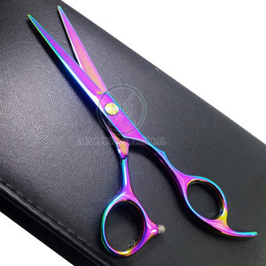 Ciseaux de coiffeur en acier inoxydable revêtement antirouille trous de doigts ergonomiques manche long droitier pour la coupe de cheveux professionnelle - Product Image 3