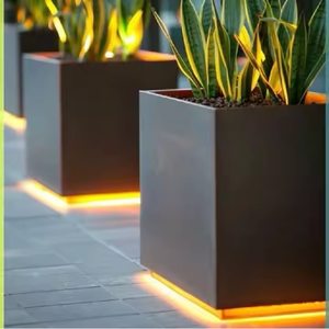 กระถางต้นไม้ไฟเบอร์กลาสขนาดใหญ่พิเศษ ดีไซน์หรูหรา สำหรับตกแต่งภายนอกอาคาร พร้อมรูระบายน้ำ เป็นมิตรกับสิ่งแวดล้อม เหมาะสำหรับตกแต่งสวน บ้าน โรงแรม - Product Image 3