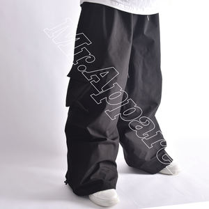 100% Pantalon de neige Baggy imperméable noir de haute qualité avec poches cargo cordon de serrage taille et bas Cinch - Product Image 3