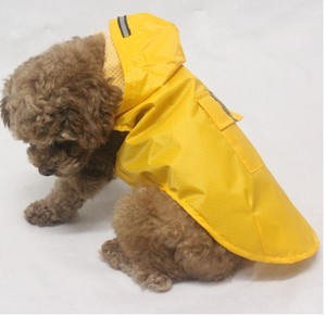 Réfléchissant grand chien imperméable pour animaux de compagnie jaune chiot poncho de pluie - Product Image 4