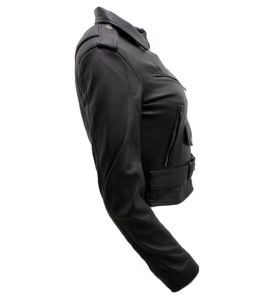 2026 veste en cuir véritable personnalisée en gros pour les femmes coutures de qualité supérieure, manches longues, coupe ajustée et logo personnalisé disponible - Product Image 2