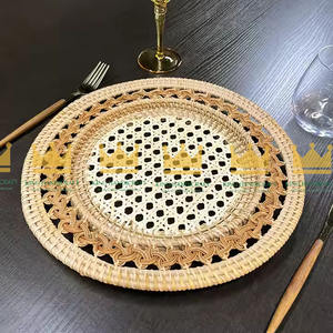 Exquisite Natural Rattan <b>Placemat</b> for Wedding Round <b>Woven</b> <b>Placemats</b> for Party Wicker Charger Plate Eco-friendly in Vietnam - Product Image 5