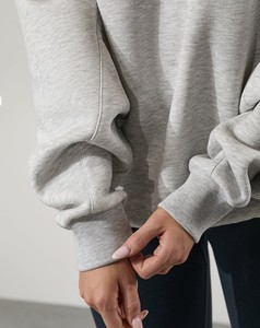 Nouveau design de sweat-shirt uni pour femmes automne hiver mode ample sweat à col rond pour femmes couleur grise vêtements de sport entraînement confortable - Product Image 5