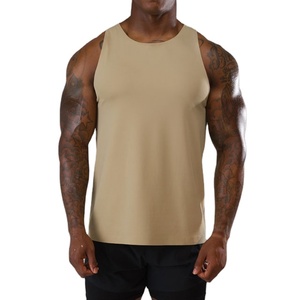 Débardeur de musculation pour hommes, sans manches, design découpé, vente en gros, prix bas, coupe ajustée, côtelé, élastique, stringer, maillot personnalisé - Product Image 1