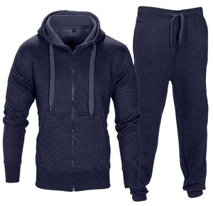 Tenue de jogging slim en molleton de coton pour homme vêtements de sport d'hiver de grande taille écologiques à motif uni - Product Image 2