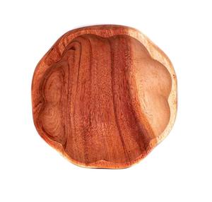 Plat à collation en bois naturel artisanal biologique, vaisselle rustique pour la cuisine, la salle à manger, la maison, pour servir les aliments - Product Image 1