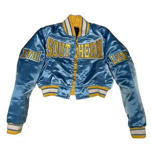 Veste universitaire pour femmes nouveau style respirant matelassé crop top manteaux coton bouton poche automne vestes Faleece Varsity vente en gros - Product Image 1