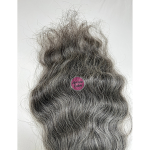 Cheveux humains bruts bouclés gris naturels à cuticule alignée Temple 100% vierge Remy fabricant de gros exportateur fournisseur indien - Product Image 3