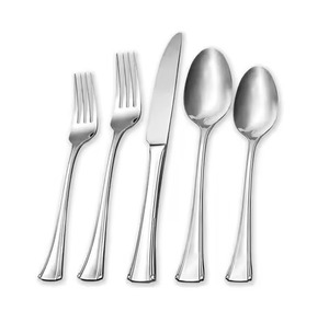 Ensemble de couverts en acier inoxydable, finition miroir, comprend couteau à dîner, fourchette, cuillère à thé pour mariages et desserts - Product Image 2