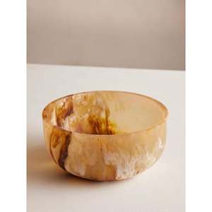 Vintage Design Round Resin Serving <b>Bowl</b> Polished <b>Pink</b> & White for Elegant Party Table Settings - Product Image 6