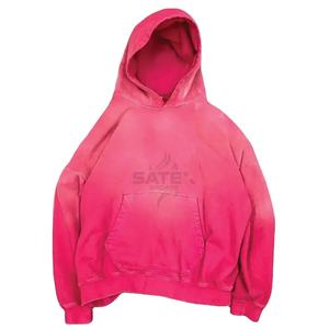 Sudadera con Capucha de Felpa Extra Grande, Lavada al Ácido, Estilo Urbano, Marca de Diseñador OEM, Bordada, Vintage, Francesa, Personalizada, Unisex - Product Image 1