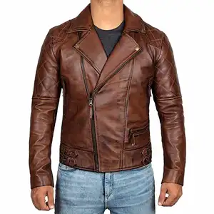 福克斯服装服装皮夹克制造商的男士人造皮夹克质量保证牛皮夹克