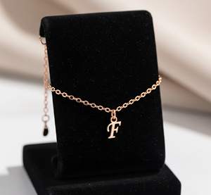 Vente chaude 925 Argent Sterling Plaqué Or Fine Chaîne Lien Chaîne Bracelet avec Lettre Charme Pendentif Usage Quotidien Cadeau - Product Image 1