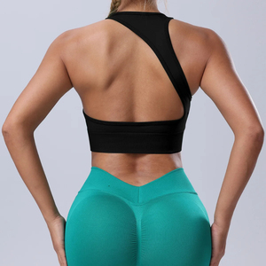 Soutien-gorge de sport athlétique à maintien élevé en nylon et élasthanne de qualité supérieure, motif écossais, dos nageur, séchage rapide, pour la gym, la course, le yoga et l'entraînement - Product Image 3