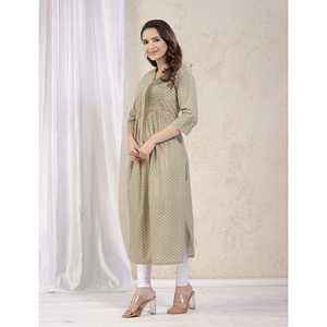 Kurti vert imprimé Butti, vêtement traditionnel régional - Product Image 4
