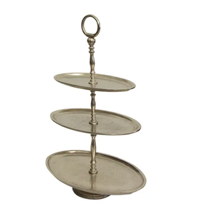Soporte de pastel de acero inoxidable de diseño lujoso con mango de latón para hornear Cupcake 3 niveles precio de fábrica soporte de pastel redondo - Product Image 5