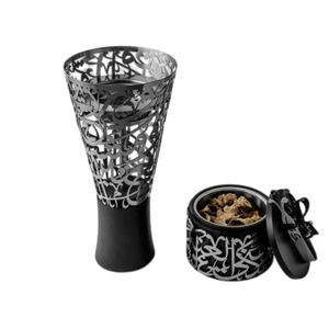 Brûleur d'encens islamique diffuseur de parfum Brûleur Bakhoor Brûleur d'encens gris en métal de qualité supérieure pour les fêtes de mariage - Product Image 1